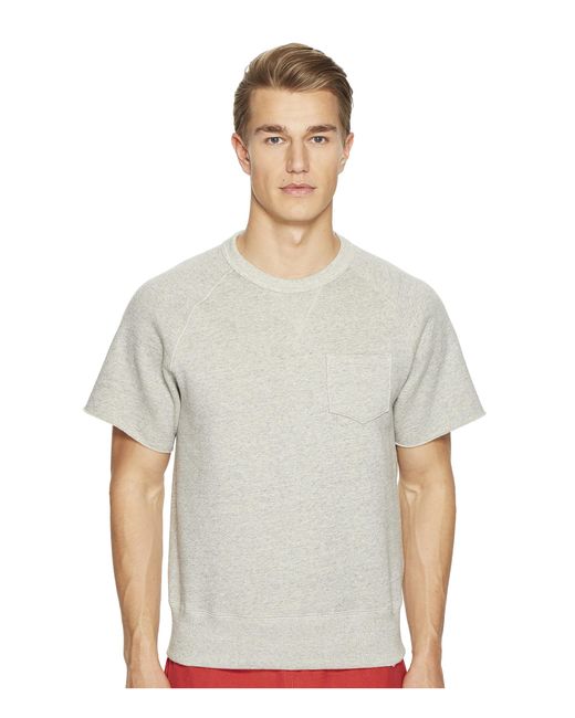 Todd snyder Short Sleeve Cut Off Sweatshirt Fleece in Gray for Men Lyst